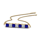 Princess Cut Horizontal Bar Pendant