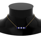Princess Cut Horizontal Bar Pendant