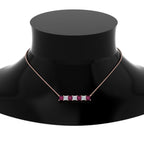 Princess Cut Horizontal Bar Pendant
