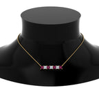 Princess Cut Horizontal Bar Pendant