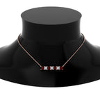Princess Cut Horizontal Bar Pendant