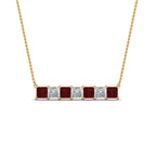 Princess Cut Horizontal Bar Pendant