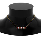 Princess Cut Horizontal Bar Pendant
