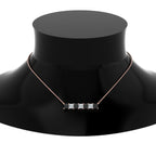 Princess Cut Horizontal Bar Pendant
