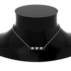 Princess Cut Horizontal Bar Pendant