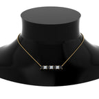 Princess Cut Horizontal Bar Pendant