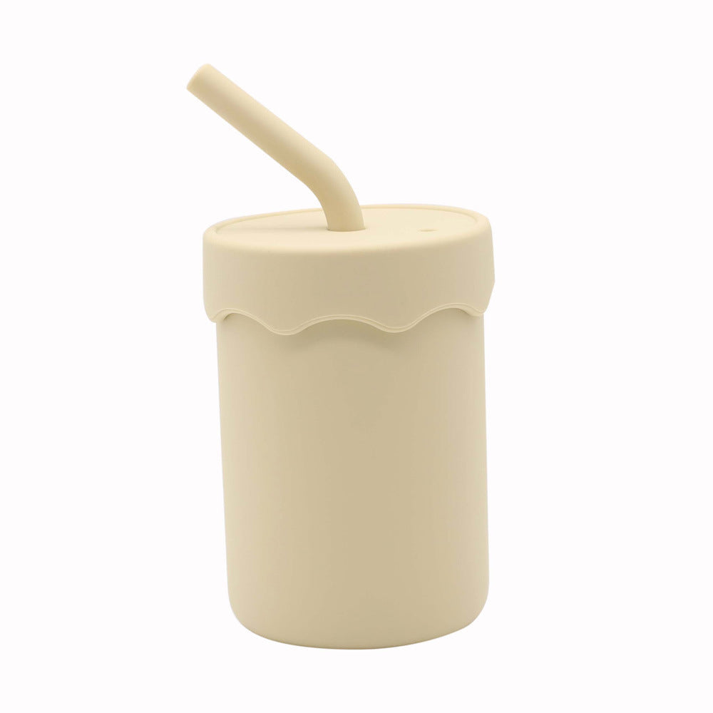 Baby Food Grade Silicone Straw Water Cup Training Leakproof Drop Resis