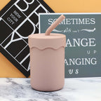 Baby Food Grade Silicone Straw Water Cup Training Leakproof Drop Resis