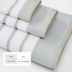 Decorative Cotton Stripe Bath Towel Set - Noelle Collection
