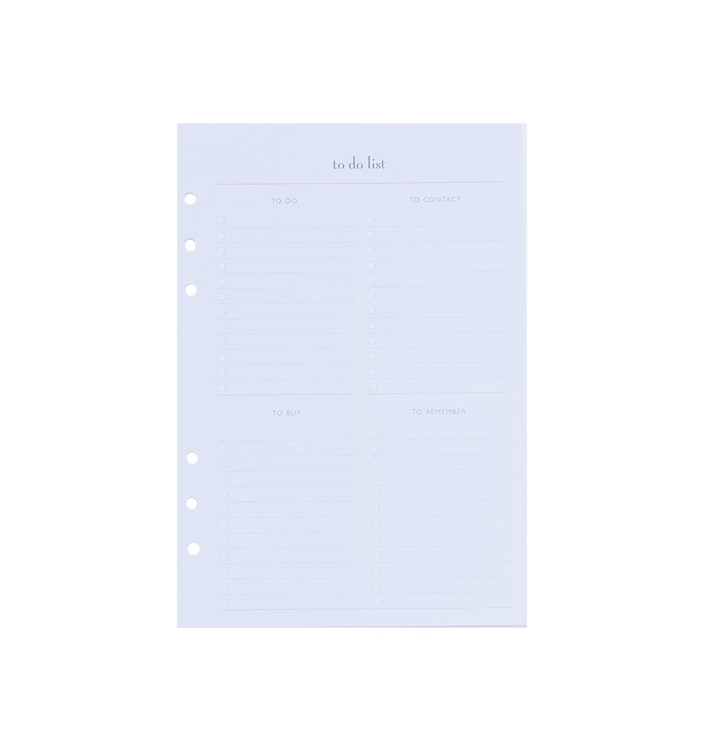 A5 Refills for Meal Planning, To-Do Lists & Notes