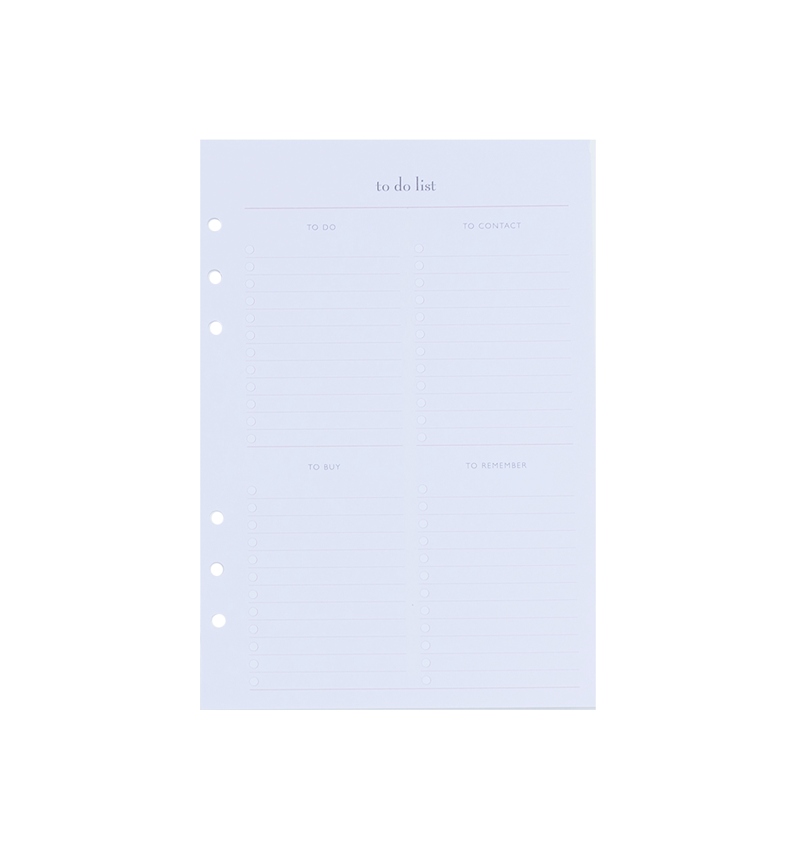 A5 Refills for Meal Planning, To-Do Lists & Notes