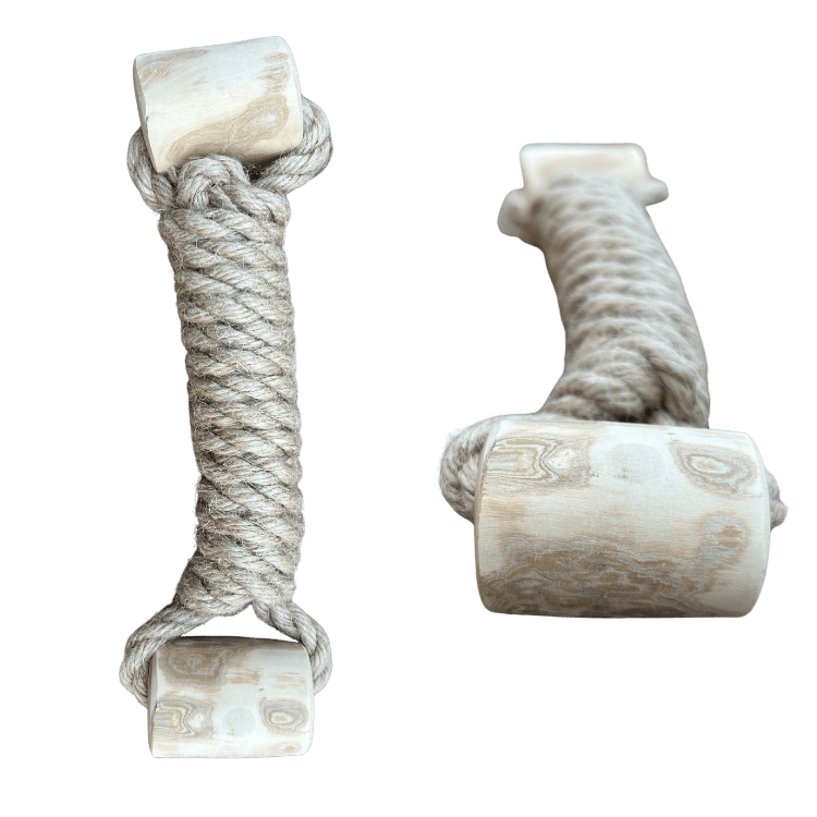 hemp rope + coffee wood toy - The Peony Haus