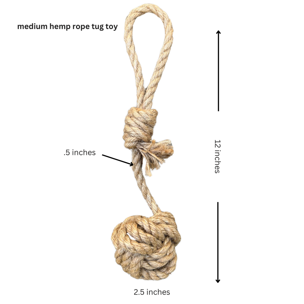 hemp rope dog tug toy - The Peony Haus