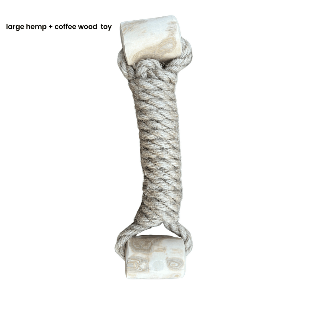 hemp rope + coffee wood toy - The Peony Haus