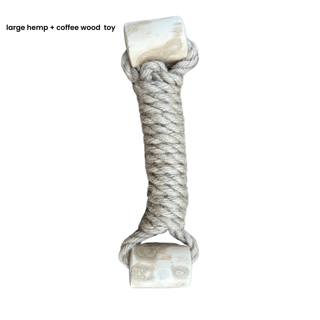 hemp rope + coffee wood toy - The Peony Haus