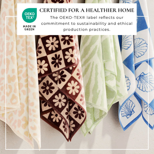 Oversized Retro Printed Beach Towel - St. Barts Collection - The Peony Haus