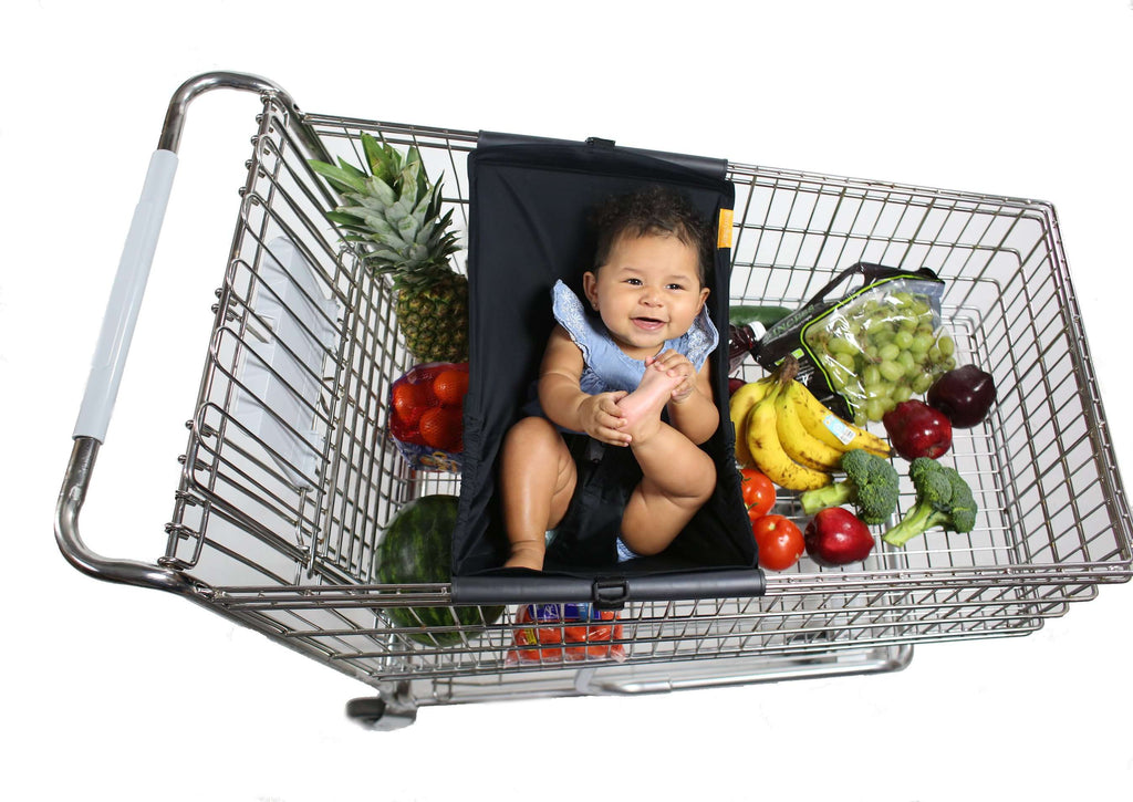 Baby Shopping Cart Hammock | Black Fabric - 97% cotton