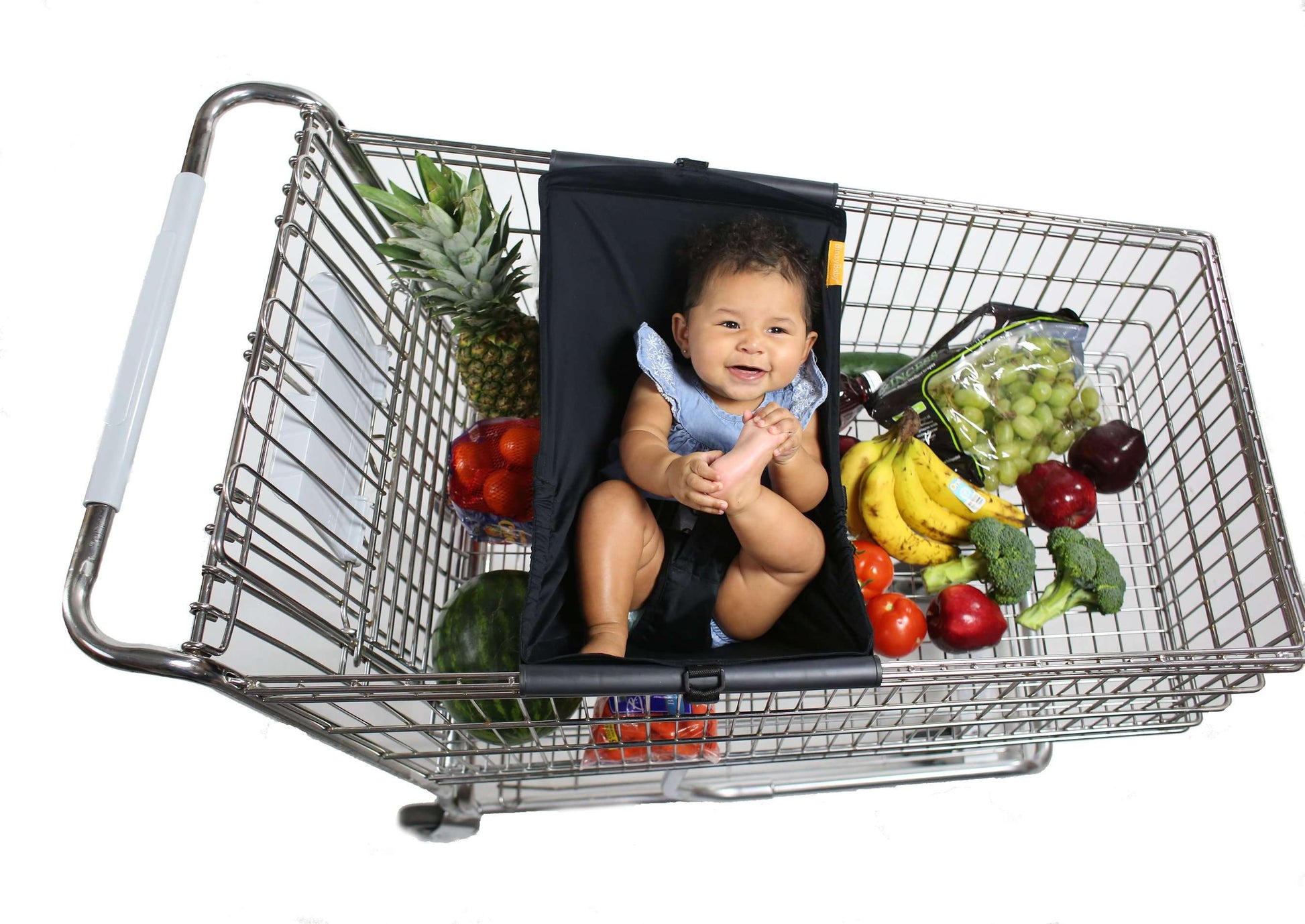 Baby Shopping Cart Hammock | Black Fabric - 97% cotton