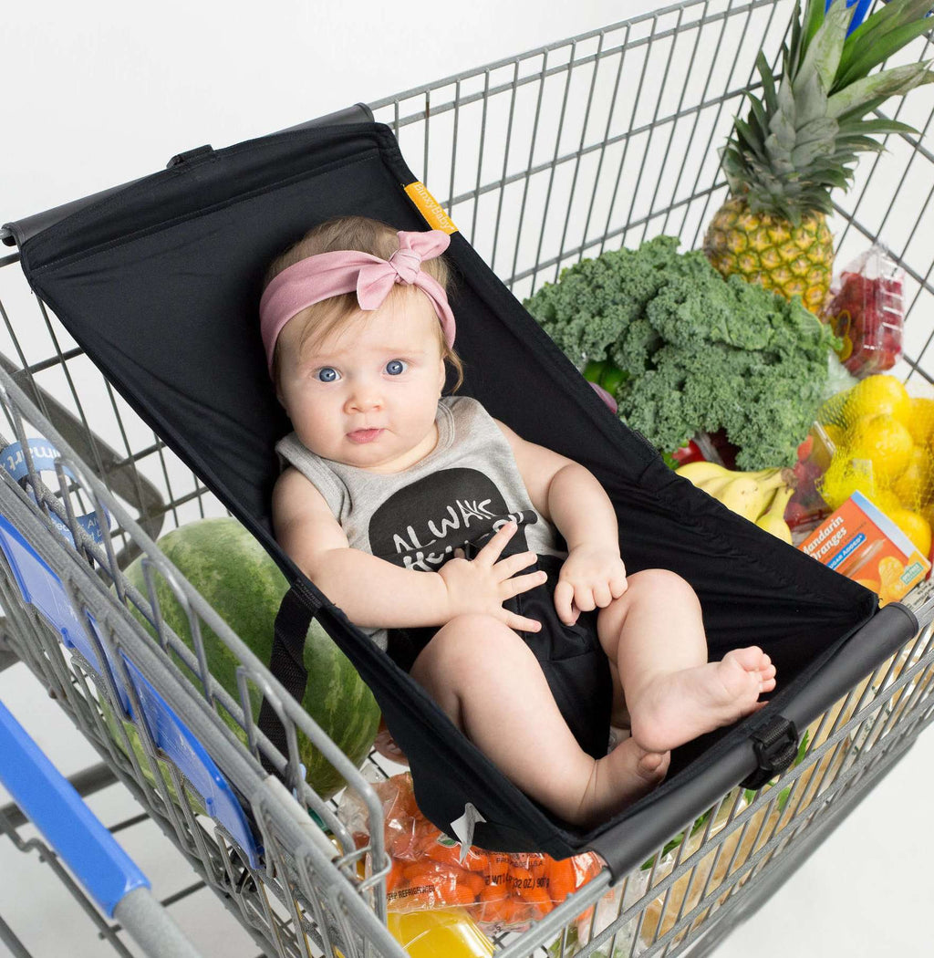 Baby Shopping Cart Hammock | Black Fabric - 97% cotton