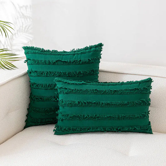 Nordic Cotton Linen 3D Plush Jacquard Sofa Cushion - The Peony Haus