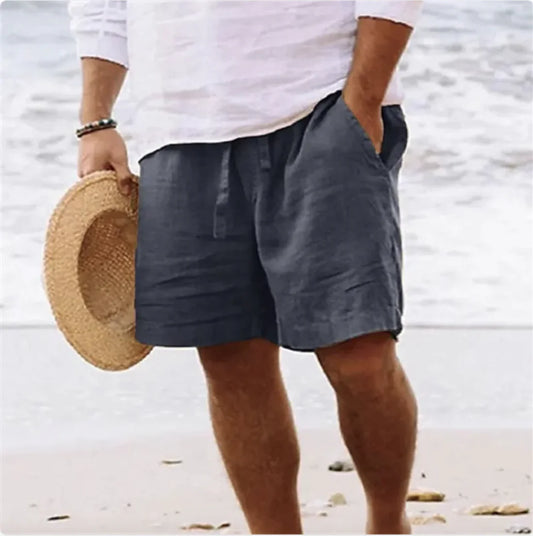 Men's Cotton Linen Summer Shorts - The Peony Haus
