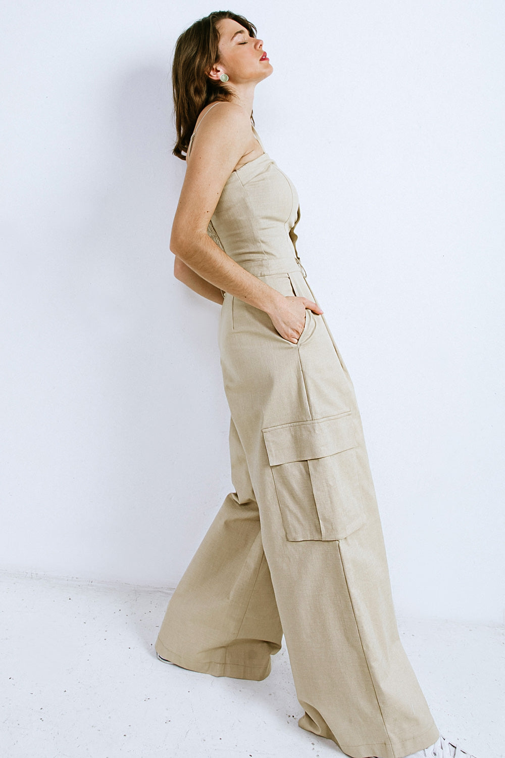 ROYAL AFFAIR WOVEN JUMPSUIT - 97% Cotton