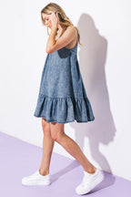NASHVILLE GIRL WOVEN MINI DRESS - 90% Cotton