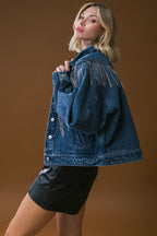 STUNNING EXCELLENCE WASHED DENIM JACKET - 90% Cotton