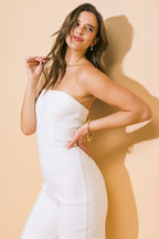PERFECT SHINE TWILL JUMPSUIT - 98% Cotton