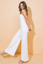 PERFECT SHINE TWILL JUMPSUIT - 98% Cotton