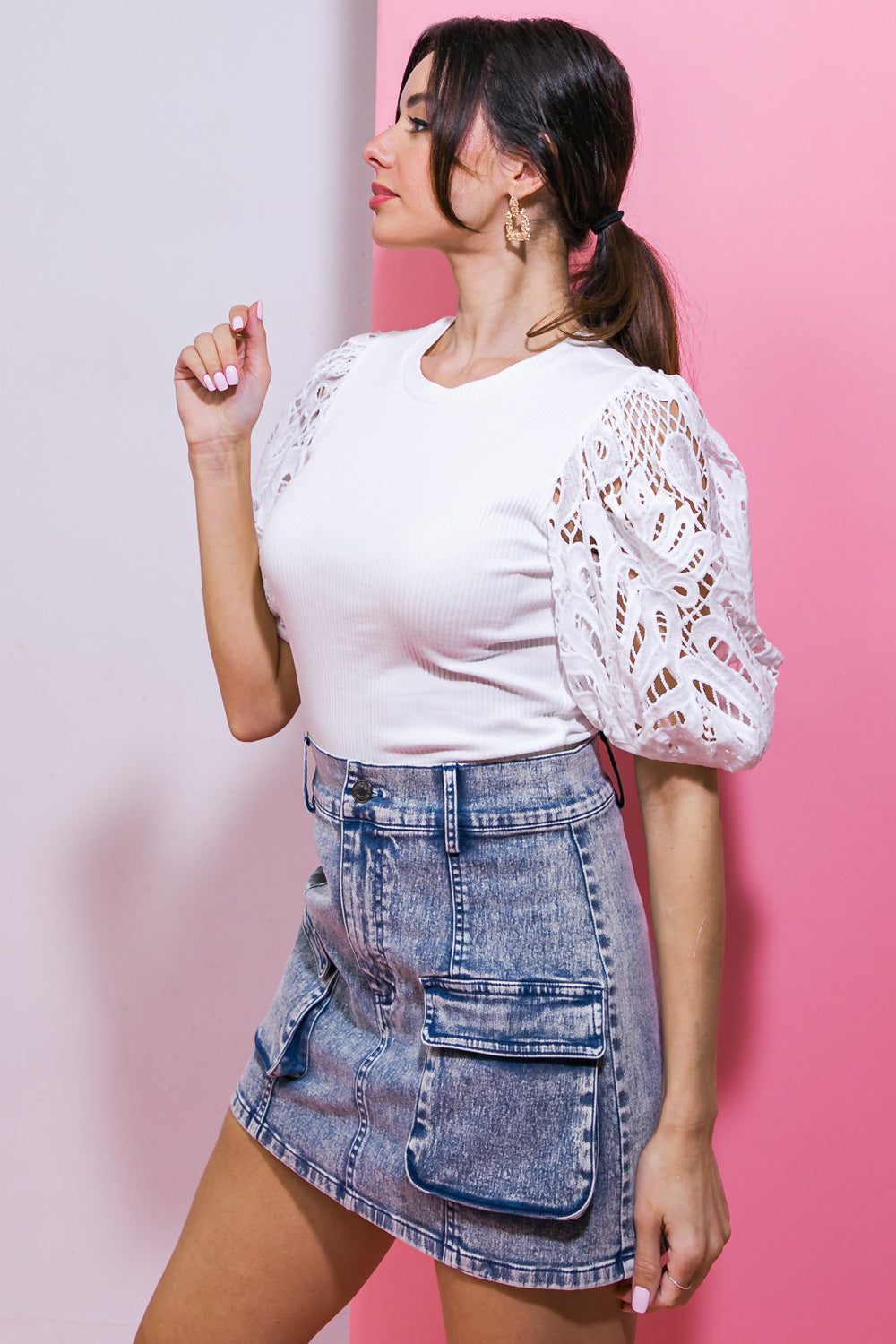 GETTING INTO THE GROOVE KNIT TOP - 93% Cotton