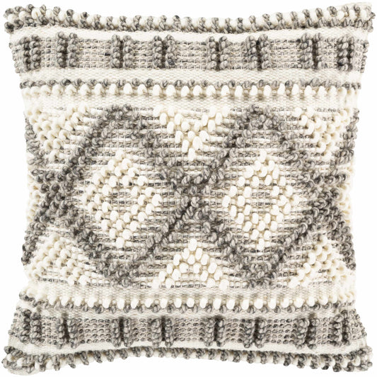 Sagamore Cream Trellis Wool&Cotton Throw Pillow - The Peony Haus