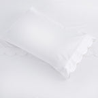 Scallop Frame Embroidered Cotton Percale Sheet Set