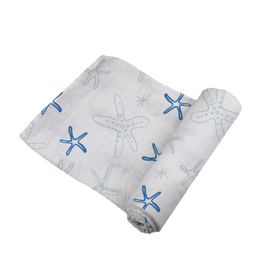 Starfish Cotton Muslin Swaddle - The Peony Haus