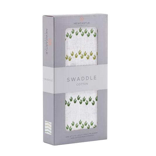 Dino Feet Cotton Muslin Swaddle - The Peony Haus