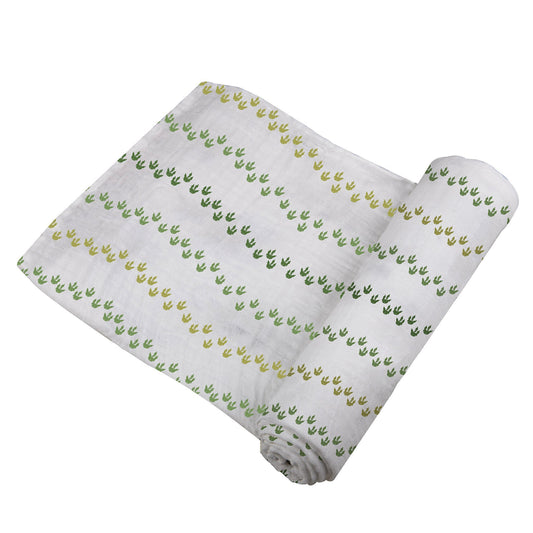 Dino Feet Cotton Muslin Swaddle - The Peony Haus
