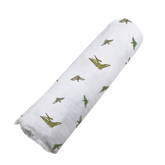 Pteranodon Cotton Muslin Swaddle - The Peony Haus