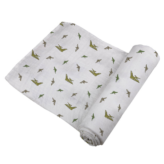 Pteranodon Cotton Muslin Swaddle - The Peony Haus