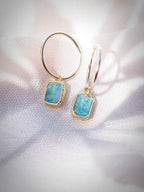 Small Amazonite Hoop Earrings - Kaheka