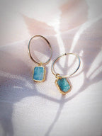 Small Amazonite Hoop Earrings - Kaheka