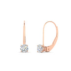 Small Round Diamond Studs Lever Back Earring