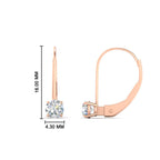 Small Round Diamond Studs Lever Back Earring