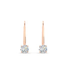 Small Round Diamond Studs Lever Back Earring