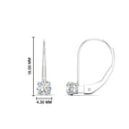 Small Round Diamond Studs Lever Back Earring