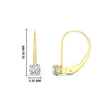 Small Round Diamond Studs Lever Back Earring
