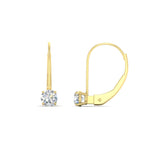 Small Round Diamond Studs Lever Back Earring