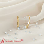 Small Round Diamond Studs Lever Back Earring