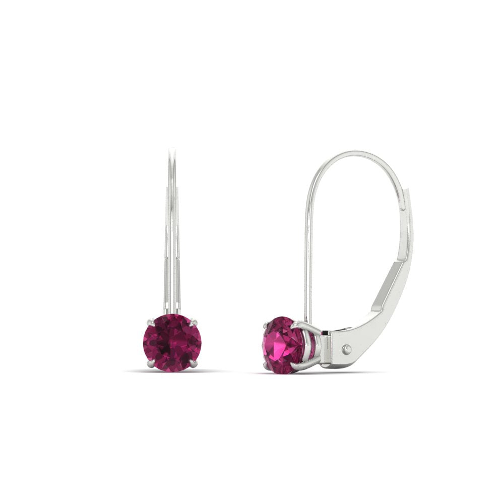 Small Round Diamond Studs Lever Back Earring