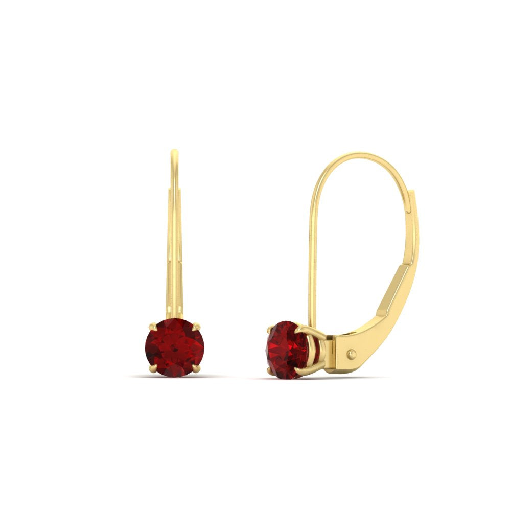 Small Round Diamond Studs Lever Back Earring