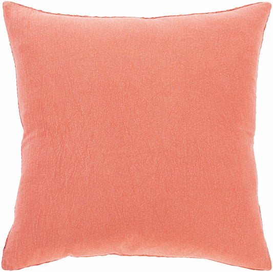 Solvang Textured Coral Cotton Square Throw Pillow - The Peony Haus